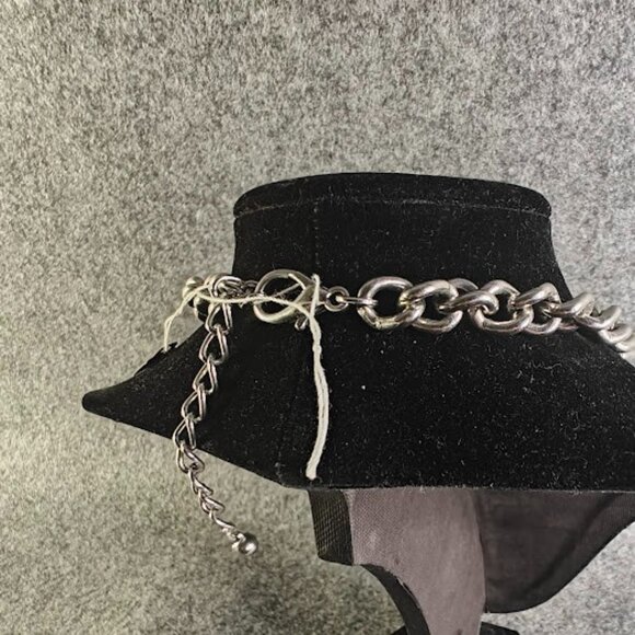 Statement Necklace Women’s Clear Gemstone Silver Chain Elegant Formal Style - Picture 2 of 2